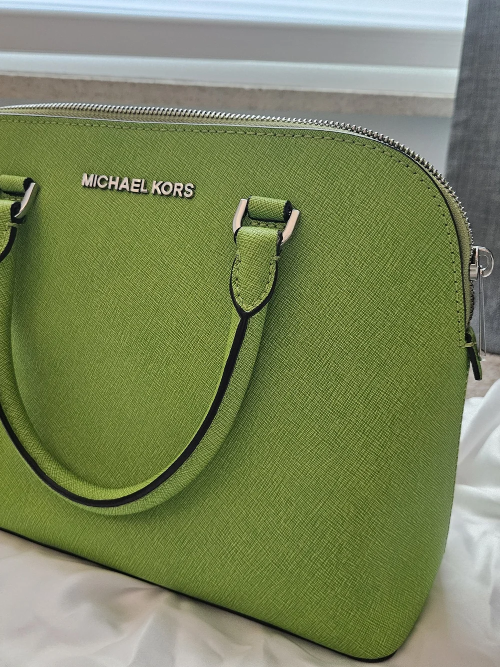 Michael Kors Green Saffiano Dome Satchel